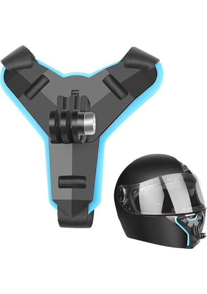 Gopro Aksiyon Kamera Kask Alt Çene Bağlantı Aparatı Pratik Mavi