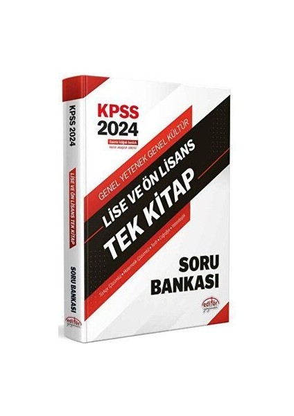 Editör Yayınları 2024 KPSS Lise Önlisans Tek Kitap Soru Bankası