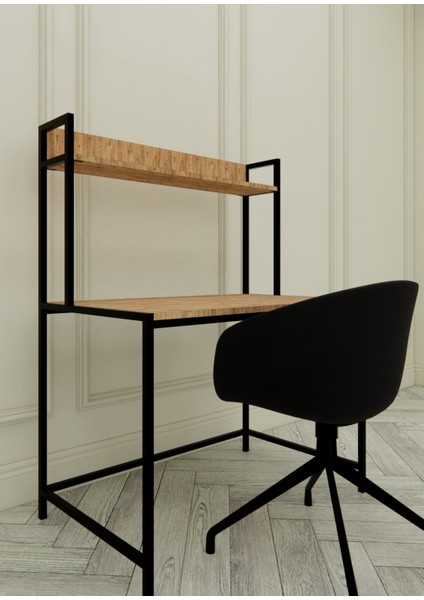 Ahşap Metal Raflı Çalışma Masası modelleri