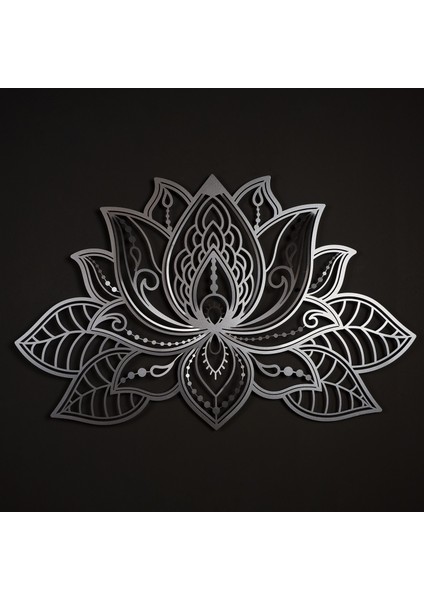 3D Lotus Mandala Metal Duvar Tablosu - Dekoratif Salon Tabloları - Ev Ofis Dekorasyonu - APT524