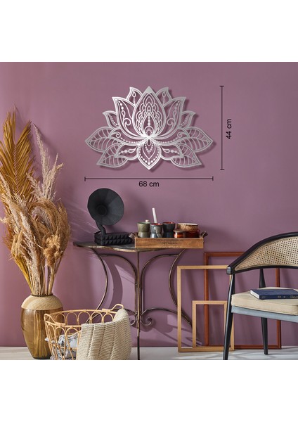 3D Lotus Mandala Metal Duvar Tablosu - Dekoratif Salon Tabloları - Ev Ofis Dekorasyonu - APT524