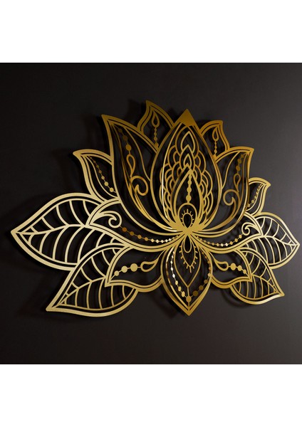 3D Lotus Mandala Metal Duvar Tablosu - Duvar Dekorasyonu - Salon Tabloları - APT524