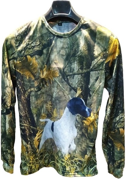 Kara Kafa Pointer Orman Desenli Uzun Kollu Sweatshirt - M