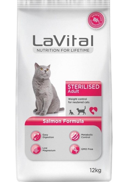 La Vital  Sterilised Somonlu Kısırlaştırılmılmış Yetişkin Kedi Maması 12 kg