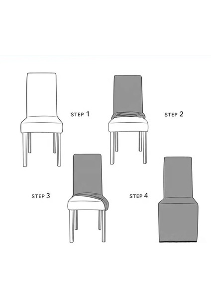 Bürümcük Etekli Lastikli Esnek (1 Adet) Sandalye Kılıfı Sandalye Örtüsü