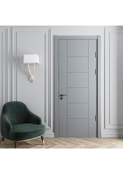 Madra Amerikan Panel Kapı 87X203-14/17-WC-Banyo-Gri