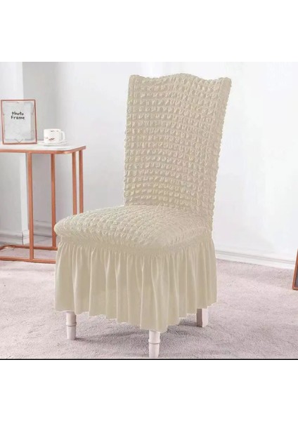 Bürümcük Etekli Lastikli Esnek (1 Adet) Sandalye Kılıfı Sandalye Örtüsü