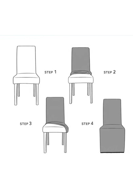 Bürümcük Etekli Lastikli Esnek (1 Adet) Sandalye Kılıfı Sandalye Örtüsü modelleri