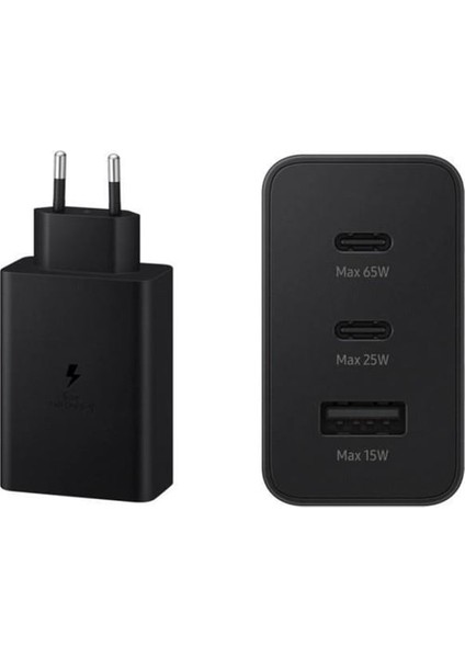 Samsung Tüm Modellere Uyumlu 3in 1 Hızlı 65W Usb-C Şarj Adaptörü