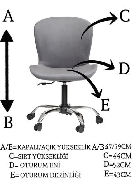 Krom Metal Ayaklı Ofis Çocuk Odası Çalışma Sandalyesi (Ayarlanılabilir) Açelya fırsatları