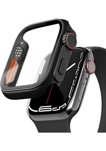 Apple Watch 9 8 7 41MM Ekran Koruma (Apple Watch Ultra Görünüm Kasa) Suya Dayanıklı Sert Pc Tam Koruma Ekran Koruyucu