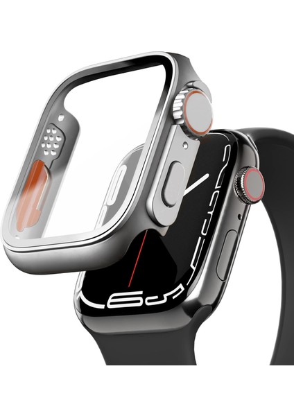 Apple Watch Se 6 5 4 44MM Ekran Koruma (Apple Watch Ultra Görünüm Kasa) Suya Dayanıklı Sert Pc Tam Koruma Ekran Koruyucu