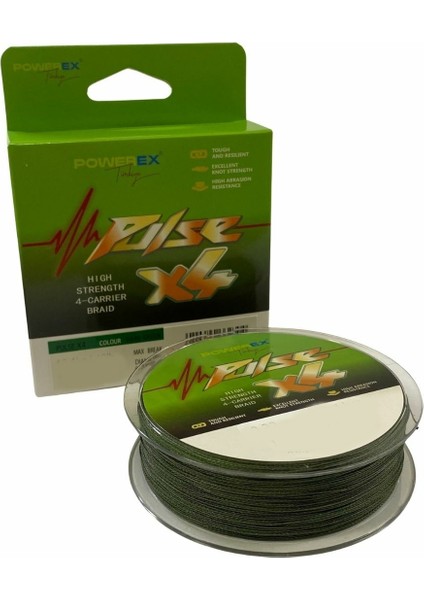 Pulse 4 Örgü 150 M. Dark Green 0.16 mm / 9 kg Çekerli Ip Misina - Spin Lrf At Çek Misinası 150 Metre 1 Adet