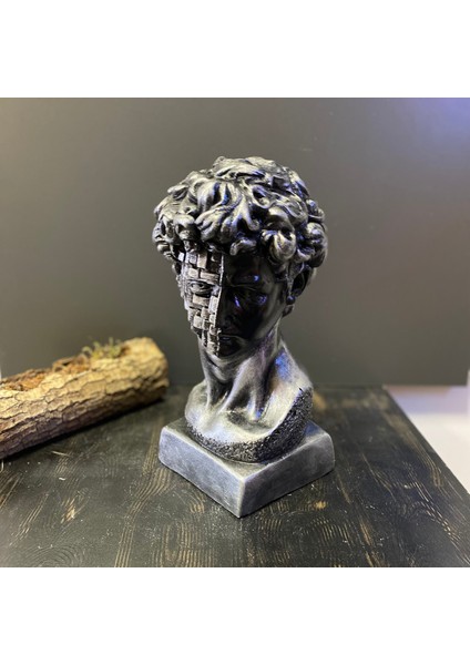 Taşlı Mozaik Yüz Antik Davud Heykel Büst