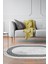 Dijital Salon Halısı Yıldız Deri Kaymaz Taban Saçaklı Oval Modern Cassietta Antrasit 1