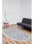 Dijital Salon Halısı Yıldız Deri Kaymaz Taban Saçaklı Oval Modern Hope Mavi 1