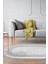 Dijital Salon Halısı Trend Keçe Kaymaz Taban Saçaklı Oval Modern Cassietta Gri 1