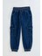 Hopi Kids Kargo Cepli Beli Paçası Lastikli Kordonlu Kız Çocuk Kot Pantolon - Indigo - 9-10 Yaş 1