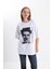 Unisex Oversize Charlie Chaplin Baskı Tshirt 1