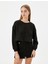 Crop Oversize Tüvit Sweatshirt Uzun Kollu Bisiklet Yaka 3