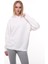 Beyaz Oversize Şardonlu Sweatshirt 1