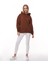 Kahverengi Oversize Şardonlu Sweatshirt 1