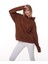 Kahverengi Oversize Şardonlu Sweatshirt 2