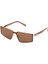 Ds 2311 C 2 Geometrik Kahverengi - Altın Unisex Güneş Gözlüğü 1