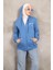 İndigo Kapüşonlu Üç İplik Şardonlu Sweatshirt 1