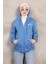 İndigo Kapüşonlu Üç İplik Şardonlu Sweatshirt 4