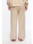 Bej Kadın Bol Paça Eşofman Altı Wide Leg Pantolon - Genas 3