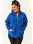 Kadın Büyük Beden Şardonlu Fermuarlı Kalın Mavi Sweatshirt 5