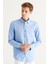 Erkek Mavi Slim Fit Dar Kesim Pamuklu Gizli Düğmeli Yaka Uzun Kollu Oxford Gömlek 4