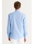 Erkek Mavi Slim Fit Dar Kesim Pamuklu Gizli Düğmeli Yaka Uzun Kollu Oxford Gömlek 6