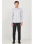 ALTINYILDIZ CLASSICS Erkek Gri Slim Fit Dar Kesim Düğmeli Yaka Armürlü Gömlek 2