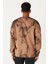 Erkek Vizon Oversize Bol Kesim Bisiklet Yaka Modern Desenli Yumuşak Dokulu Sweatshirt 5