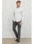 Erkek Antrasit Slim Fit Dar Kesim Kuşgözü Desenli Beli Bağlamalı Jogger Pantolon 4