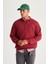 AC&Co / Altınyıldız Classics Erkek Bordo Loose Fit Içi Polarlı 3 Iplik Polo Yaka Jakarlı Sweatshirt 4