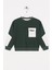 Erkek Çocuk Haki Renkli Cepli Kolları Yamalı Sweatshirt 1