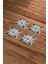Yeşil Tile Çini Desen Doğal Taş Traverten Bardak Altlığı 4 Lü Set 3