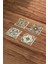 Yeşil Tile Desen Temalı Doğal Taş Traverten Bardak Altlığı 4 Lü Set 3