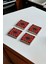 Kırmızı Tile Motif Doğal Taş Traverten Bardak Altlığı 4 Lü Set 1