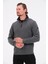 Gri Fermuarlı Regular Fit Süet Detaylı Uzun Kollu Erkek Selanik Sweatshirt 3