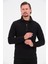 Siyah Fermuarlı Regular Fit Süet Detaylı Uzun Kollu Erkek Selanik Sweatshirt 1