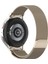 Galaxy Watch 4 Classic 42 / 46 mm Tam Uyumlu Mıknatıslı Hasır Metal Örgü Kordon Kayış Orijinal Pim 4