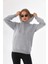 Kapüşonlu 3 Iplik Şardonlu Kanguru Cepli Bayan Sweatshirt 3