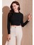 Dar Kesim Bürümcük Kumaş Fitilli Crop Bluz Kadın Bluz 5865416 1
