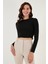 Dar Kesim Bürümcük Kumaş Fitilli Crop Bluz Kadın Bluz 5865416 2