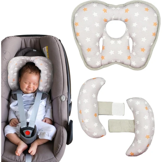 İlin Baby Bebek Seyahat Yastığı Bebek Boyun Koruyucu Yastık, Bebek Arabası ve Puset Yastığı Düz Kafa Yastığı