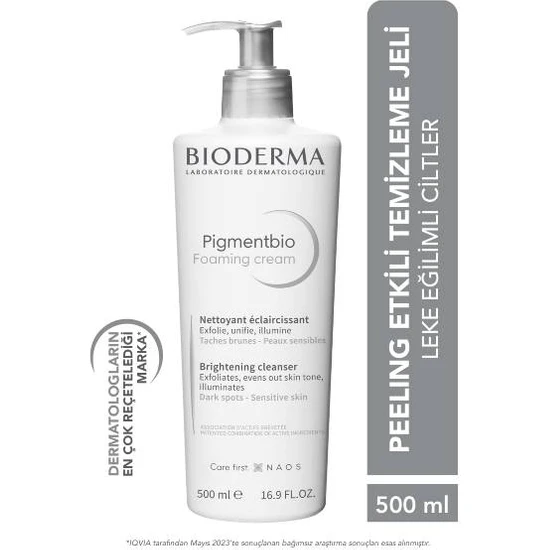 Bioderma Pigmentbio Foaming Cream Aydınlatıcı Peeling Etkili Yıkama Jeli Yüz ve Vücut 500 ml